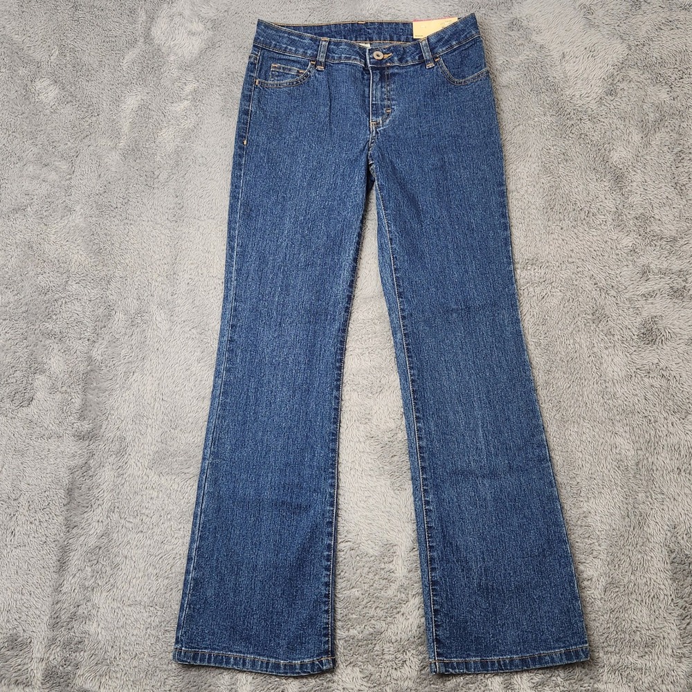 Faded Glory Jeans Girls Youth 12 Blue Bootcut Midrise Slim‎ Hip Thigh Adjustable